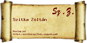Szitka Zoltán névjegykártya