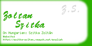 zoltan szitka business card